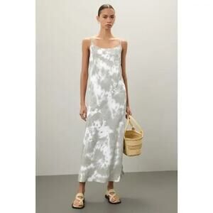 Thakoon Sleeveless Tie Dye Maxi Slip Dress Open Back Scoop Neck 0 Sage Green